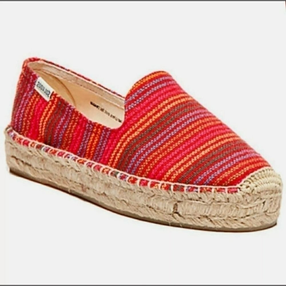 Soludos red slip on espidrills shoe size 10